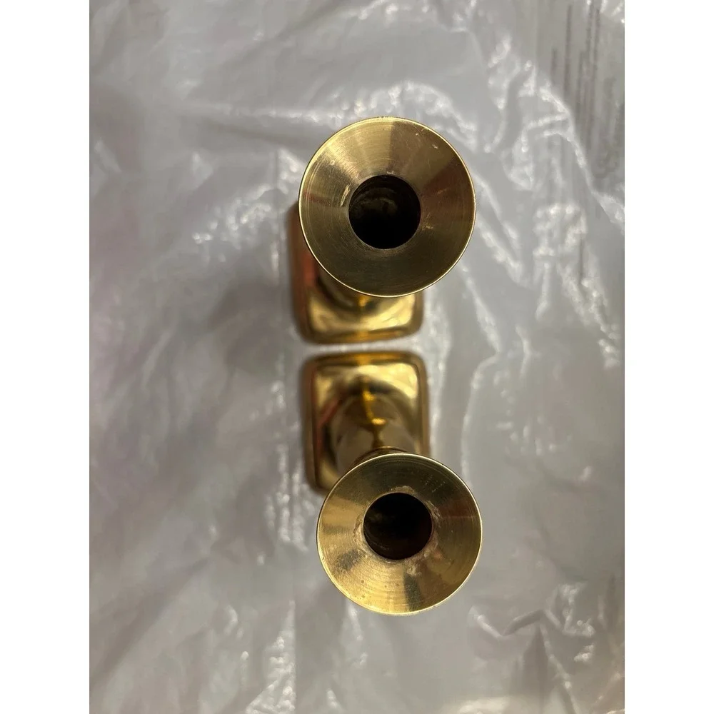 Set Of VTG 7'' Brass  Candle Holders Statement Piece Shelf Decor Table Decor MCM